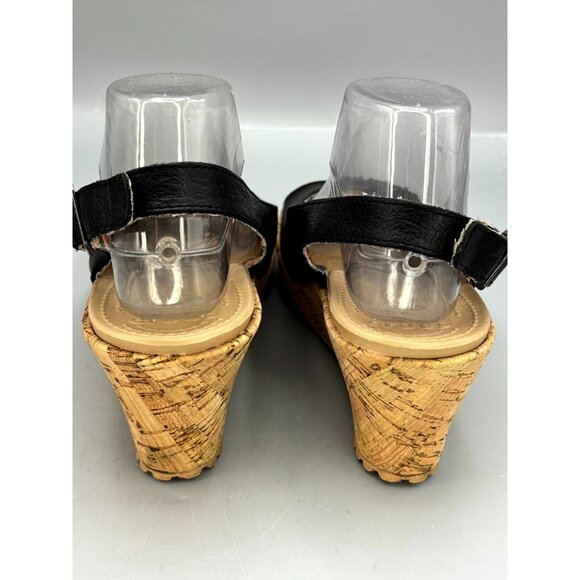 Crocs Leigh Womens Slingback Sandals Size US 9 Black Leather Open Toe Slip On - Picture 4 of 9